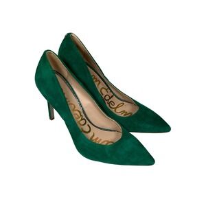 Sam Edelman Hazel Pumps Women's 8.5 Green Suede Pointed Toe Stiletto High Heels